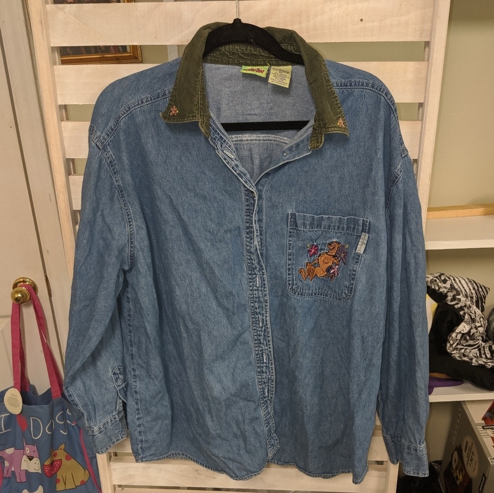 Vintage denim and corduroy Scooby Doo shirt